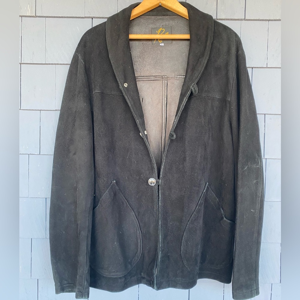 Needles Nepenthes Japan Black Deerskin Suede Leather Jacket, made in USA M